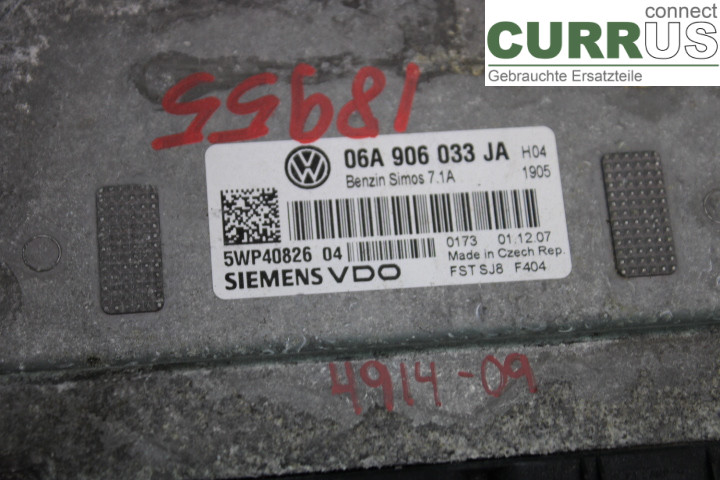 VW GOLF V      04-09 Engine Control Unit (ECU) 06A906033JA 