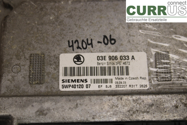 SKODA FABIA    99-07 Engine Control Unit (ECU) 03E906033A 
