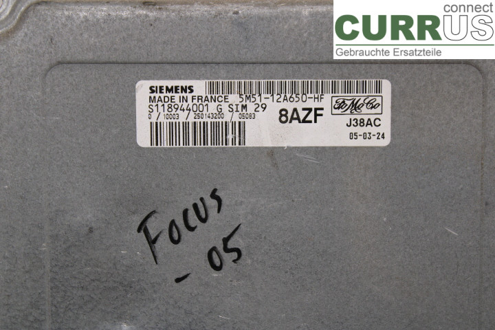FORD FOCUS     04-07 Engine Control Unit (ECU) 5M5112A650HF 