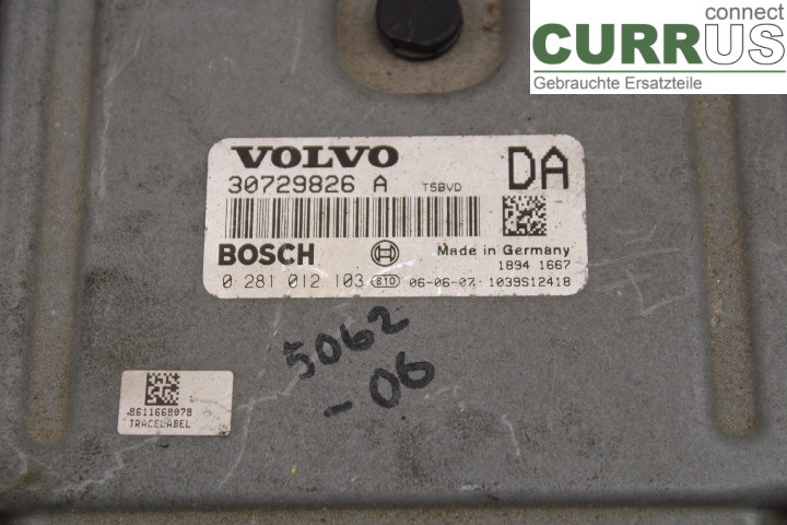 VOLVO V70 05-08 Engine Control Unit (ECU) 30729826A