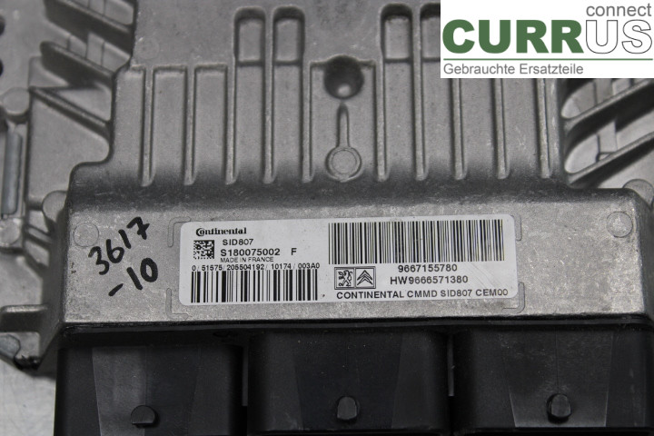 PEUGEOT 207 Motorens styreenhed (ECU) 9667155780 