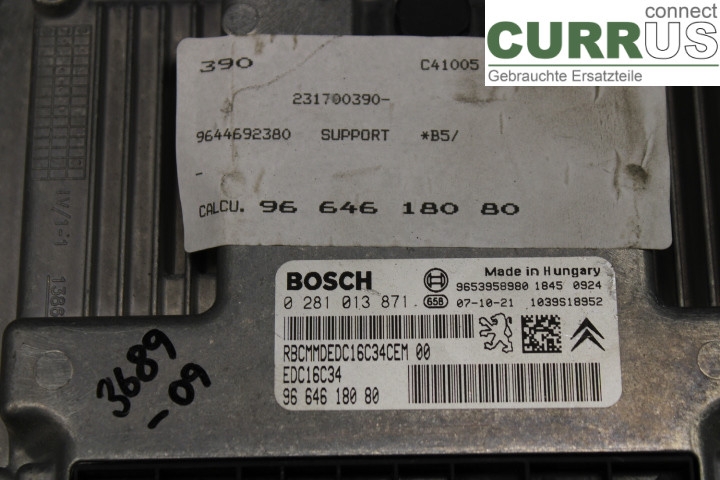 PEUGEOT PARTNER   08-15 Unité de contrôle moteur (ECU) 9664618080 