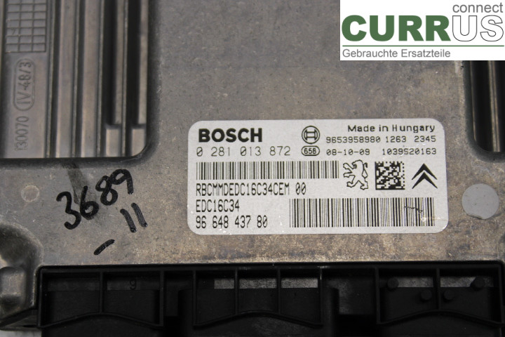PEUGEOT PARTNER   08-15 Engine Control Unit (ECU) 9664843780 