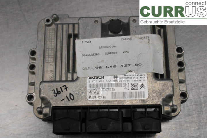 PEUGEOT 207 Motorens styreenhed (ECU) 9664843780 