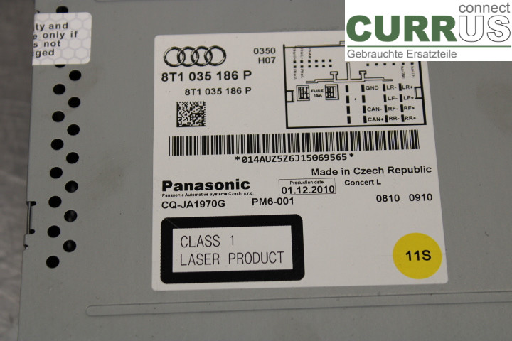 AUDI A4/S4  08-11 Radio-CD-/Multimedia-Panel 8T1035186P 2,0TFSi/CFKA