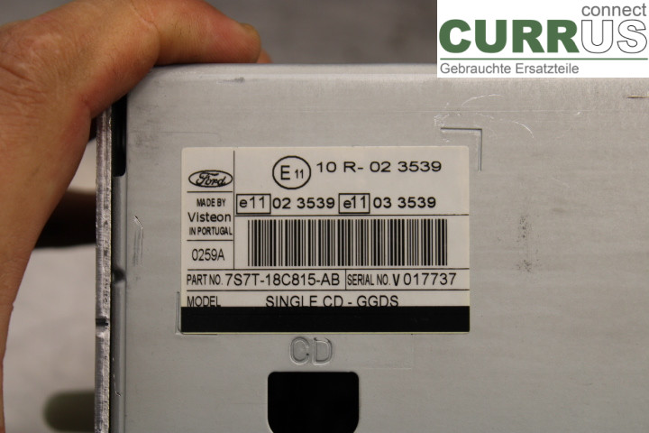 FORD MONDEO     07-15 Radio CD /Multimediapanel 7S7T18C815AB 2.0TDCi/AZBA