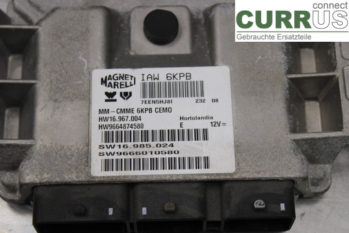 PEUGEOT 407 Motorens styreenhed (ECU) 9664874580 2.0i/RFJ