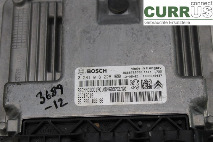 PEUGEOT PARTNER   08-15 Engine Control Unit (ECU) 9678818280 