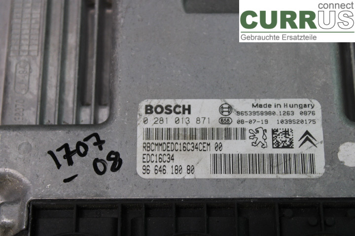CITROEN BERLINGO  08-18 Unité de contrôle moteur (ECU) 9664618080 