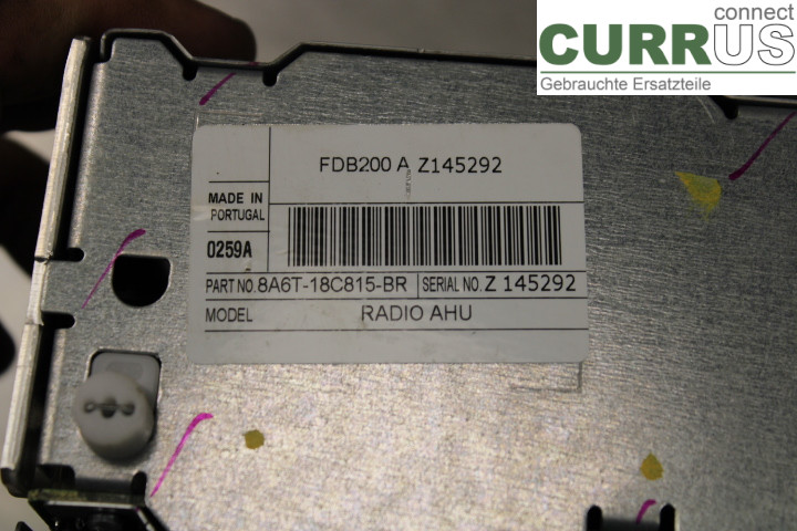 FORD FIESTA     09-12 Radio CD / Multimedia panel 8A6T18C815BR 1.25i/SNJB