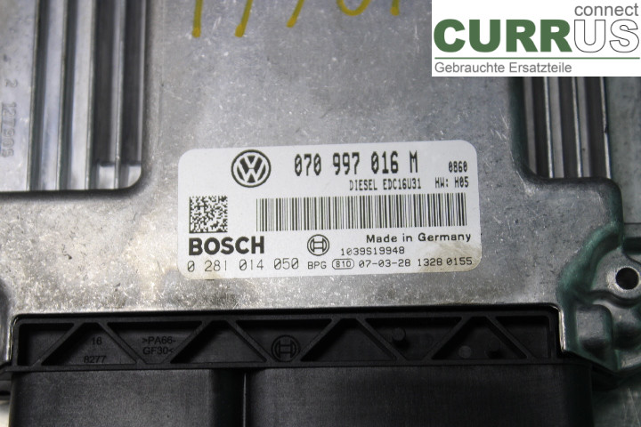 VW TRANSP/CARAVELLE 04-15 Engine Control Unit (ECU) 070997016M 2.5TDi/BNZ