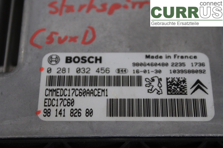 CITROEN BERLINGO  08-18 Engine Control Unit (ECU) 9814182680 1.6HDi/BHY