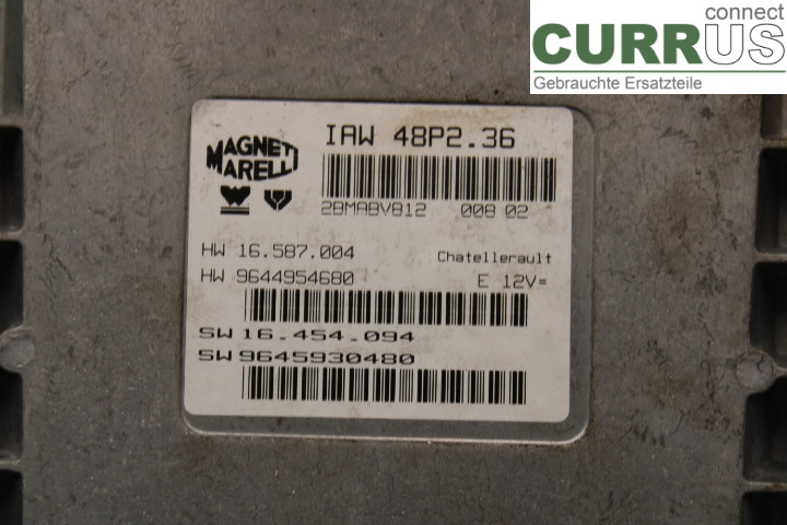 PEUGEOT 307     01-05 Engine Control Unit (ECU) 9644954680 2.0i/RFN