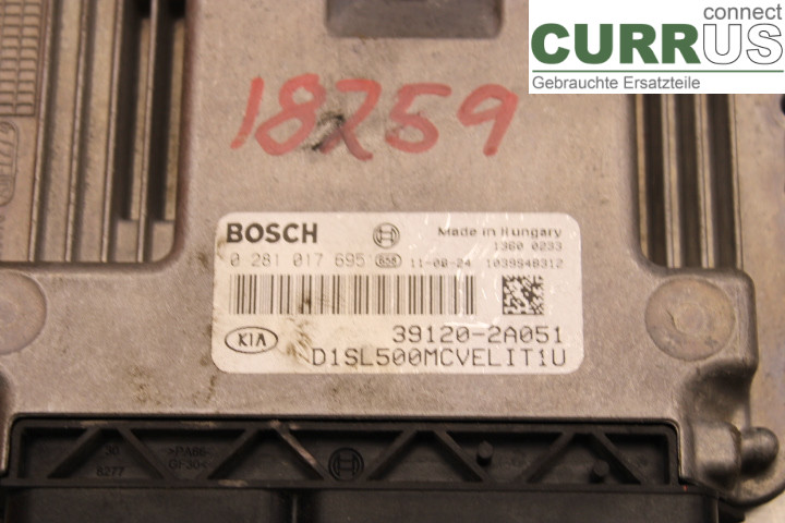 KIA SPORTAGE (SL) 11-15 Engine Control Unit (ECU) 391202A051 1.7CRDi/D4FD