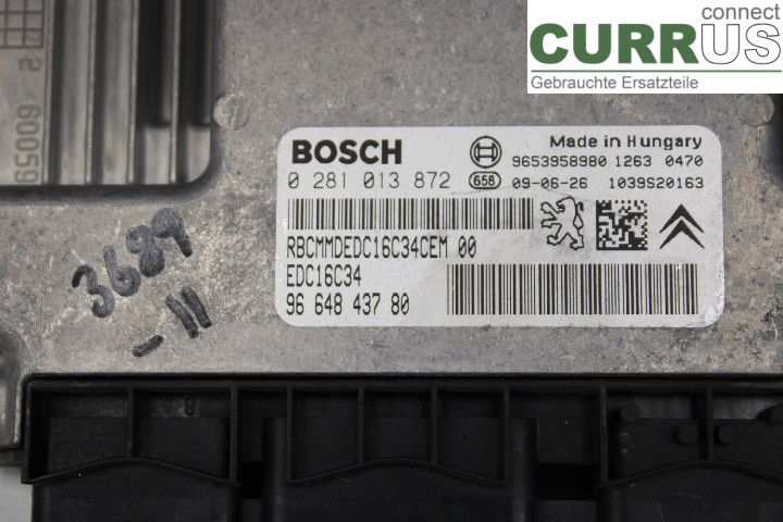 PEUGEOT PARTNER   08-15 Engine Control Unit (ECU) 9664843780 