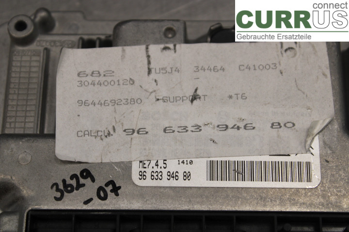 PEUGEOT 307     05-08 Engine Control Unit (ECU) 9663394680 