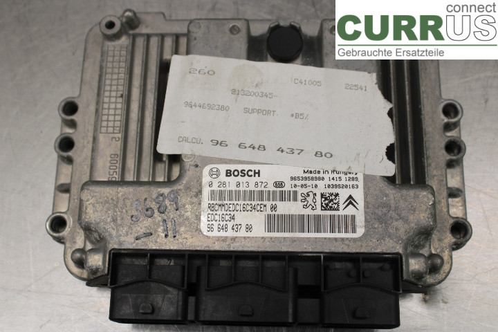 PEUGEOT PARTNER   08-15 Engine Control Unit (ECU) 9664843780 