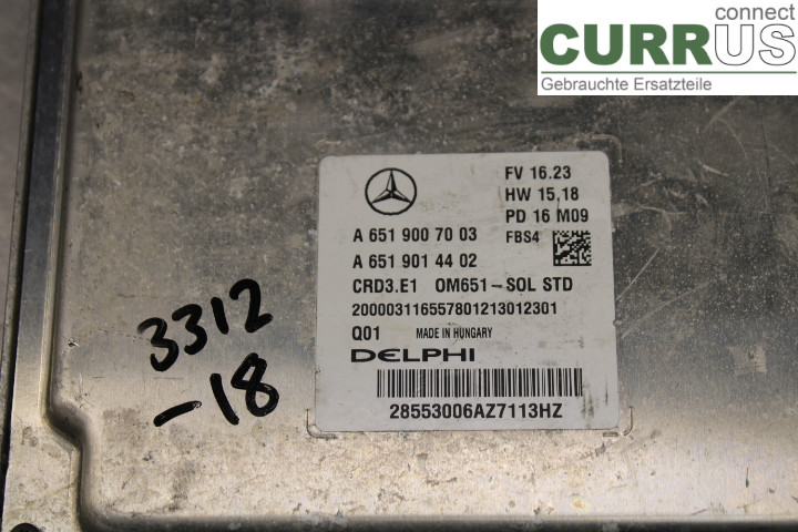 MB A-KLASS (W176)   13-18 Engine Control Unit (ECU) A6519014402 