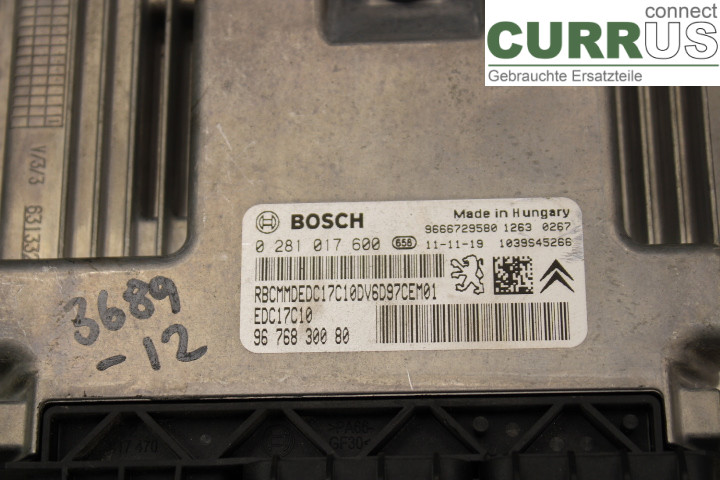 PEUGEOT PARTNER   08-15 Engine Control Unit (ECU) 0281017600 