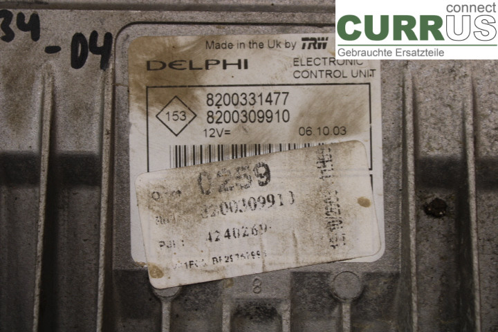 RENAULT CLIO II    01-08 Engine Control Unit (ECU) 8200309910 
