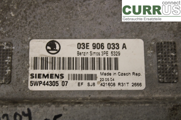 SKODA FABIA    99-07 Unité de contrôle moteur (ECU) 03E906033A 
