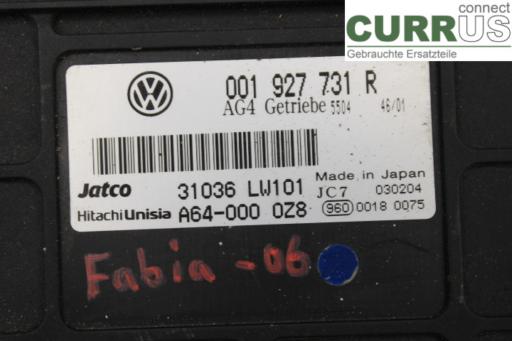 SKODA FABIA    99-07 Unité de contrôle moteur (ECU) 31036LW101 