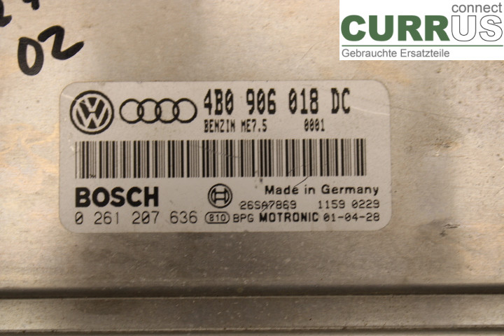 VW PASSAT      01-05 Engine Control Unit (ECU) 4B0906018DC 