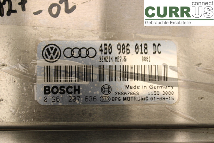 VW PASSAT      01-05 Engine Control Unit (ECU) 4B0906018DC 