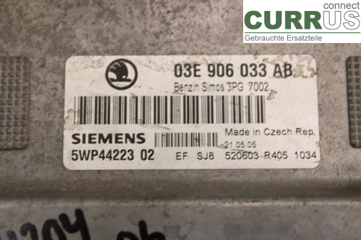 SKODA FABIA    99-07 Unité de contrôle moteur (ECU) 03E906033AB 
