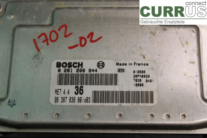 CITROEN BERLINGO      -02 Engine Control Unit (ECU) 9638783680 