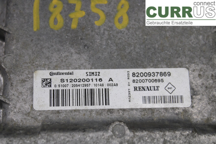 RENAULT CLIO III  09-12 Motorens styreenhed (ECU) 8200700695 1.2i/D4F742