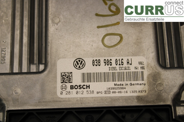 VW TRANSP/CARAVELLE 04-15 Engine Control Unit (ECU) 038906016AJ 1.9TDi/BRS