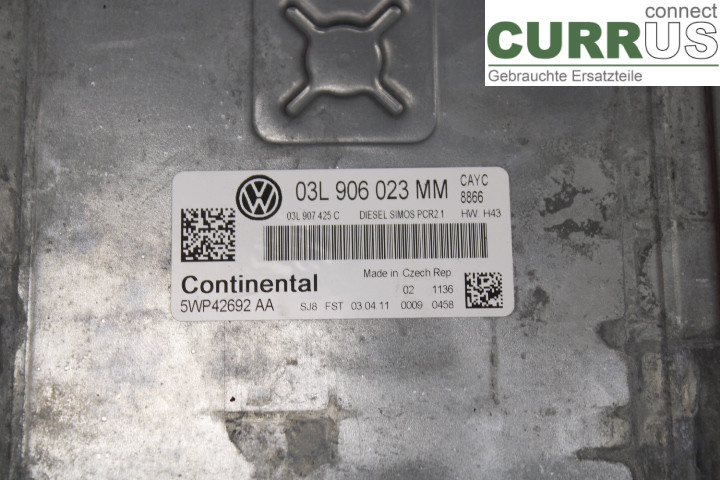 VW GOLF VI     09-13 Engine Control Unit (ECU) 03L906023MM 1.6TDi/CAYC