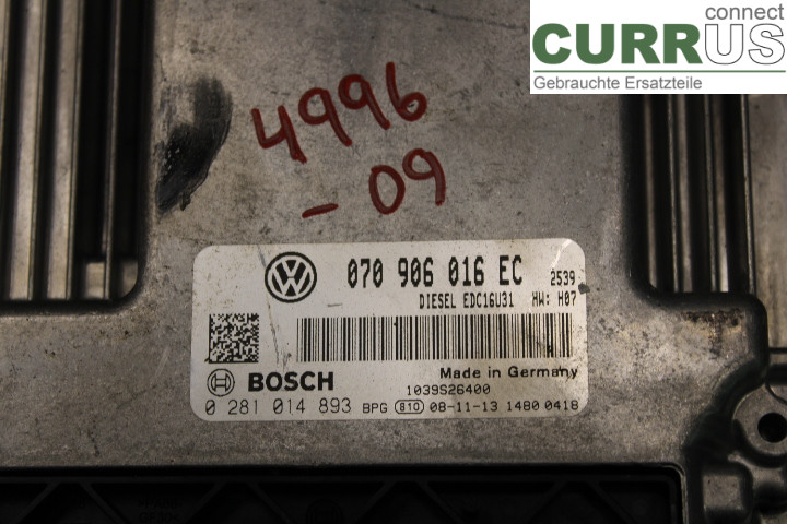 VW TRANSP/CARAVELLE 04-15 Engine Control Unit (ECU) 070906016EC 