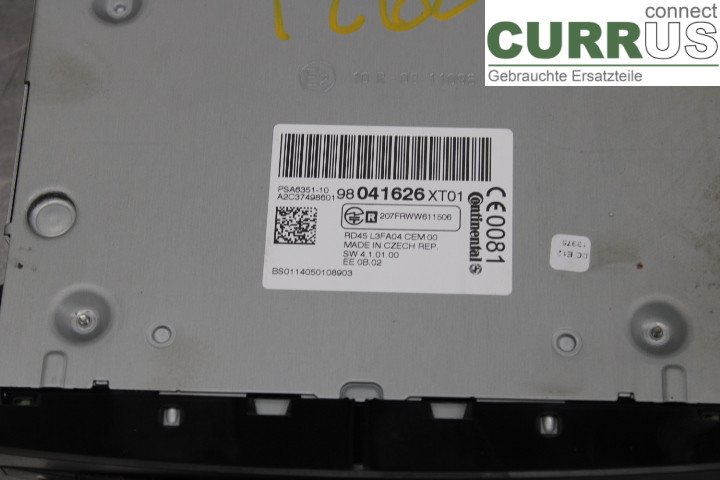 CITROEN BERLINGO  08-18 Radio CD / Multimedia panel 98041626XT01 1.6HDi/9HF
