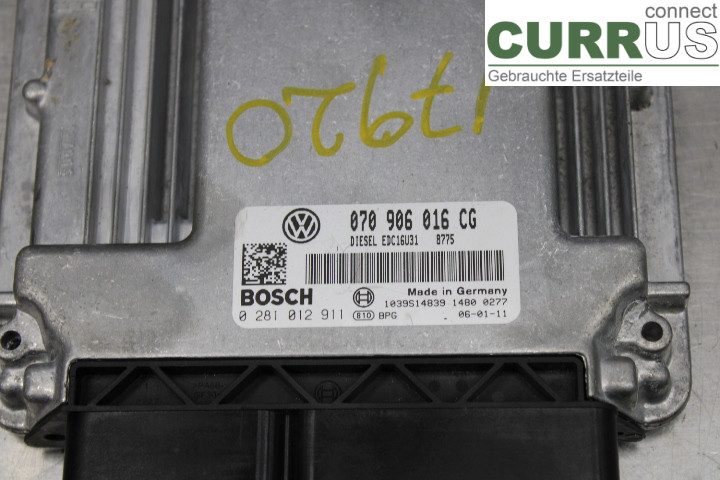 VW TRANSP/CARAVELLE 04-15 Engine Control Unit (ECU) 070906016CG 2.5TDi/BNZ