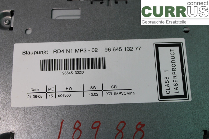 CITROEN C5  08-17 Radio CD / Multimedia panel 9664513277 2.0i/RFJ