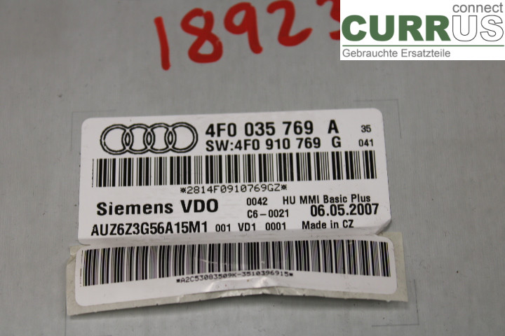 AUDI A6/S6     05-11 Radio CD / Multimedia panel 4F0035769A 3.2i/AUK