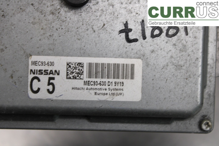 NISSAN QASHQAI   07-10 Engine Control Unit (ECU) MEC93630D19Y19 1.6i/HR16DE