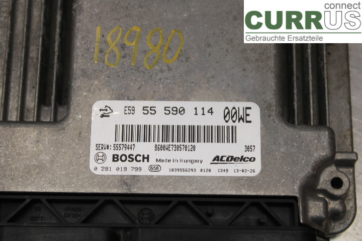 OPEL CORSA D  07-14 Engine Control Unit (ECU) 55590114 1.3CDTi/A13DTE