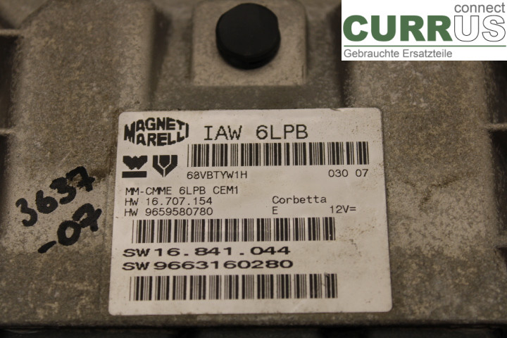 PEUGEOT 407 Motorens styreenhed (ECU) 9663160280 