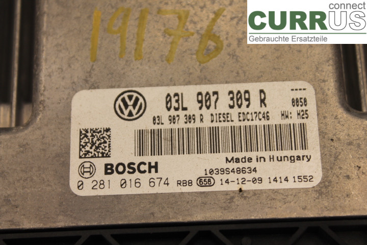 VW CADDY  11-15 Engine Control Unit (ECU) 03L907309R 2.0TDi/CFHF