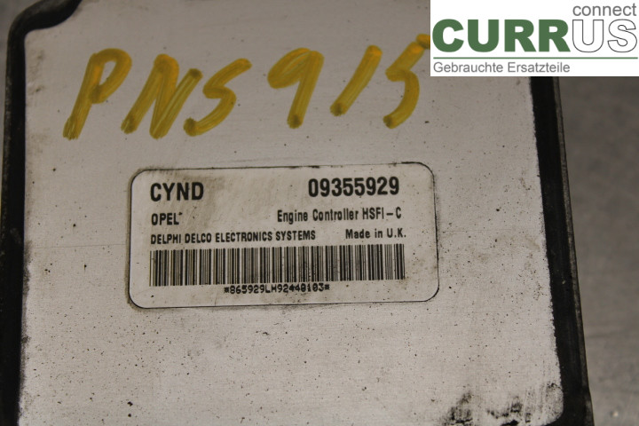 OPEL ASTRA  G    98-03 Engine Control Unit (ECU) 09355929 1.6i/X16XEL