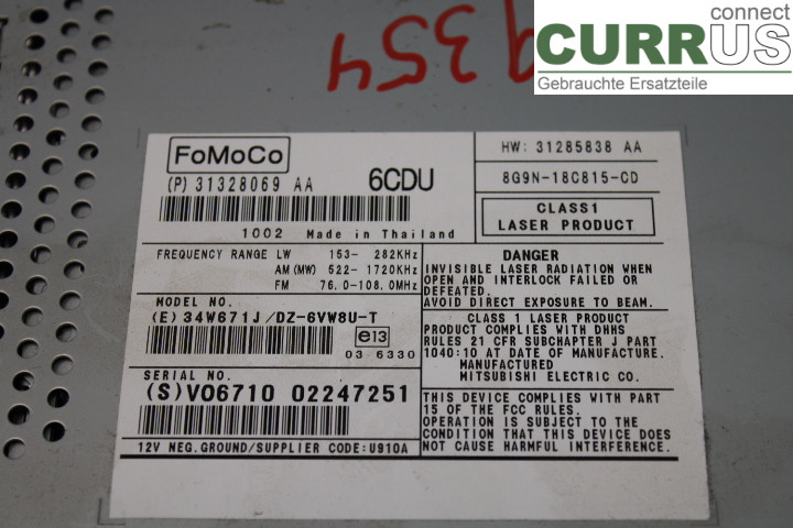 VOLVO XC60  09-13 Radio CD / Multimedia panel 31328069AA 2.4D/D5244T10