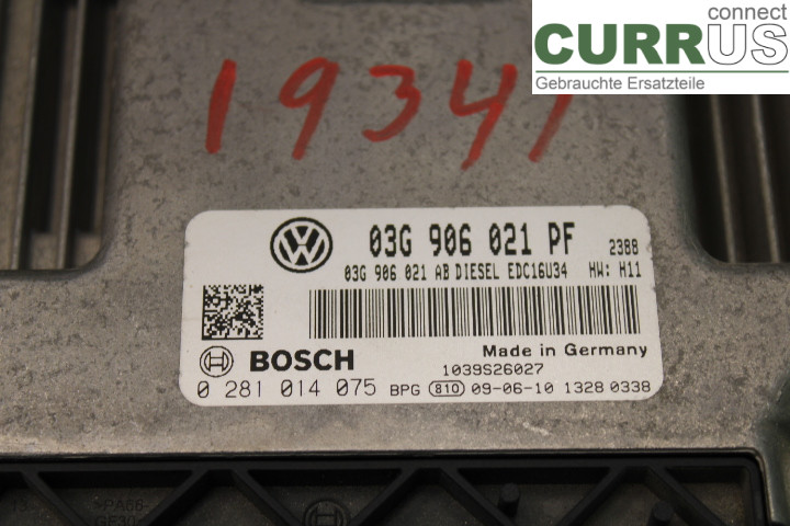 VW CADDY      04-10 Motorsteuergerät (ECU) 03G906021PF 1.9TDi/BLS