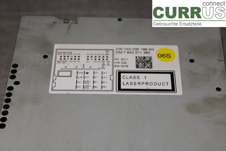 VW GOLF VI     09-13 Radio CD / Multimedia panel  1.6i/CMXA
