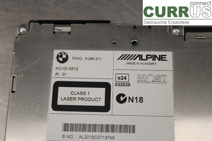 BMW F10/F11/F18  09-17 Radio-CD-/Multimedia-Panel 9294211 2.0D/N47D20C