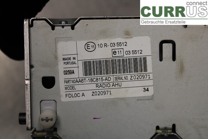 FORD FIESTA     09-12 Radio CD / Multimedia panel AA6T18C815AD 1.4TDCi/KVJA