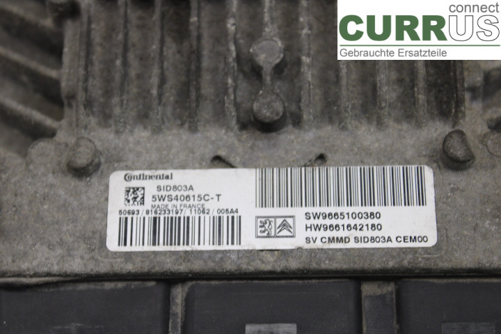 PEUGEOT EXPERT     07-14 Motorens styreenhed (ECU) 9665100380 2.0HDi/RHK