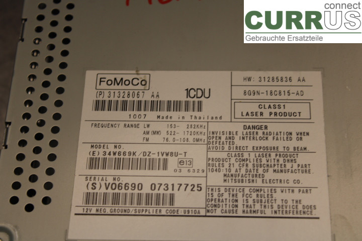 VOLVO XC60  09-13 Radio CD / Multimedia panel 31328067AA 2.4D/D5244T10